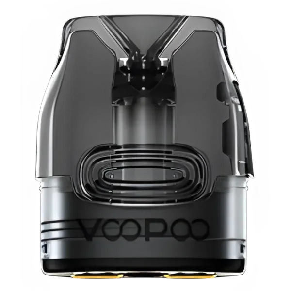 VOOPOO VMATE 頂部注油空煙彈主圖。透明獨立商品照 (Isolated Product Image)，於純白背景展示，清晰呈現 3mL 大容量 PCTG 倉體與頂部注油口結構。適用於 VMATE 系列主機。