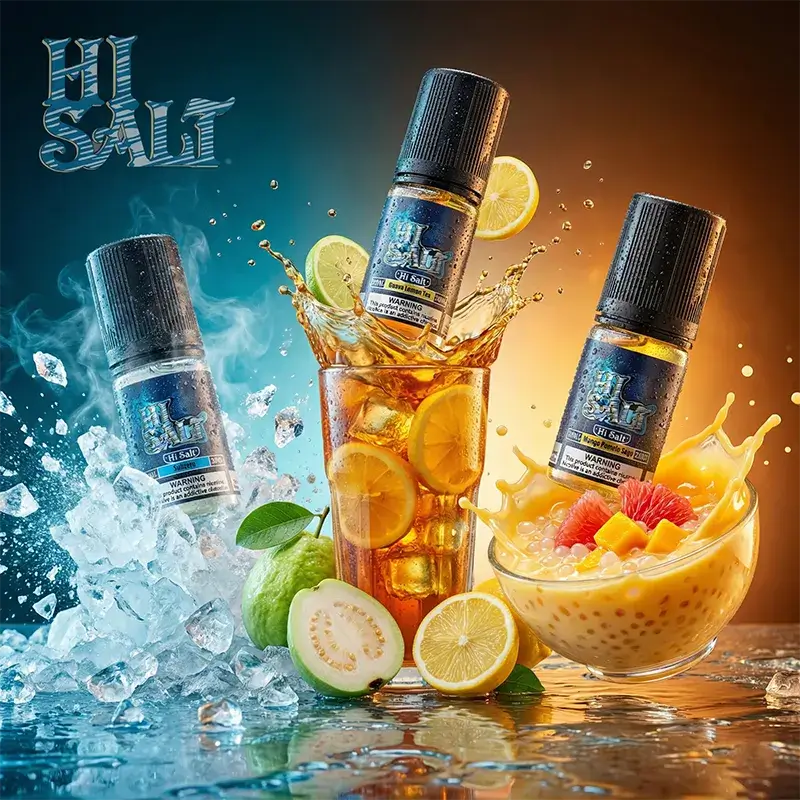 Dr.SALT 鹽博士二代 (Hi Salt) 系列尼古丁鹽煙油主圖。展示 30mL 瓶身包裝，清晰可見 "Hi Salt" 標誌與 35mg 濃度標示。強調全新升級的順滑口感與更高口味還原度。
