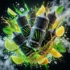 MONSTER 魔爪煙油 - 35mg 能量解癮 (買五送一) MONSTER 魔爪能量飲料同款煙油 30ml 尼古丁鹽主圖,展示 35mg 高濃度系列。畫面包含經典爪痕標誌瓶身、新鮮柑橘片、薄荷葉、冰鎮碎冰與飛濺液體視覺,強調「3秒速效提神」感官衝擊與 FDA 認證美國進口原料。適合小煙設備,口感順滑不鎖喉。內含尼古丁